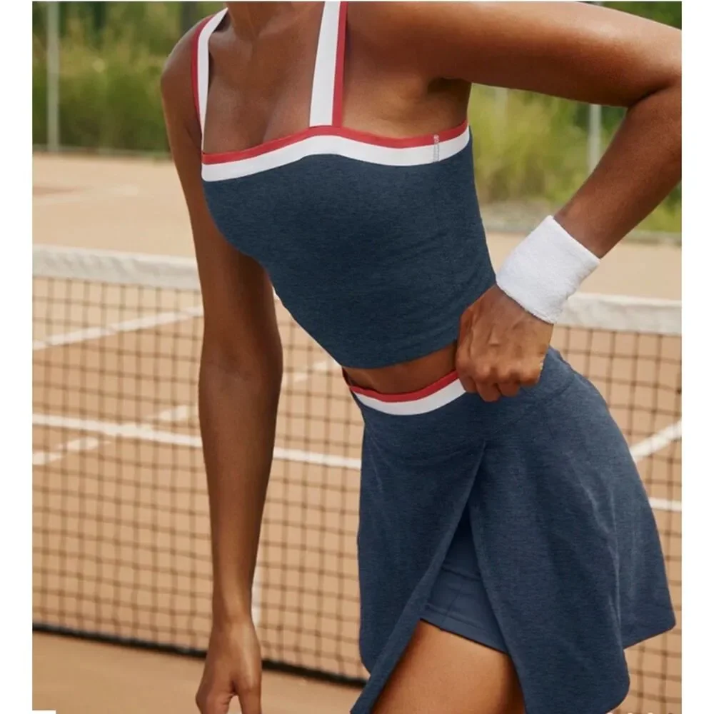 Beyond Yoga Spacedye Sea You There Wrap Skort Size Small Blue Athletic - Picture 10 of 10